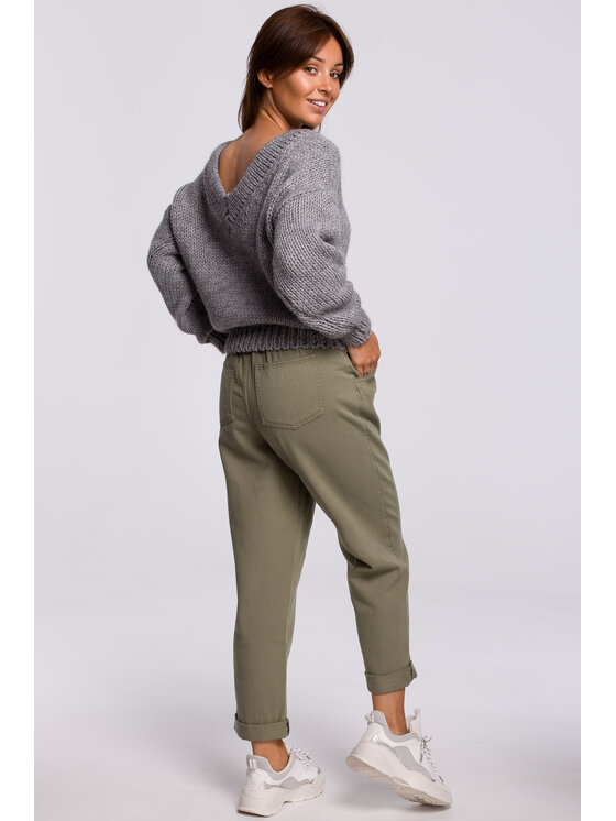 BeWear BeWear Sweter BK046 Szary Modern Fit