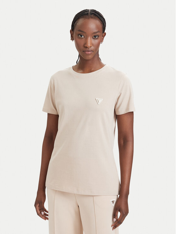 Guess Tricou V4YI09 J1314 Bej Regular Fit