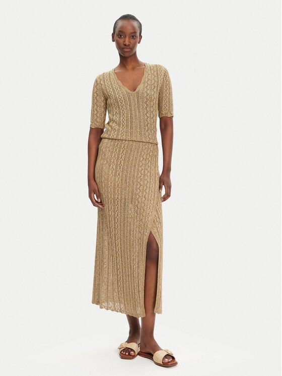 TWINSET TWINSET Midi suknja 251TT3192 Bež Slim Fit
