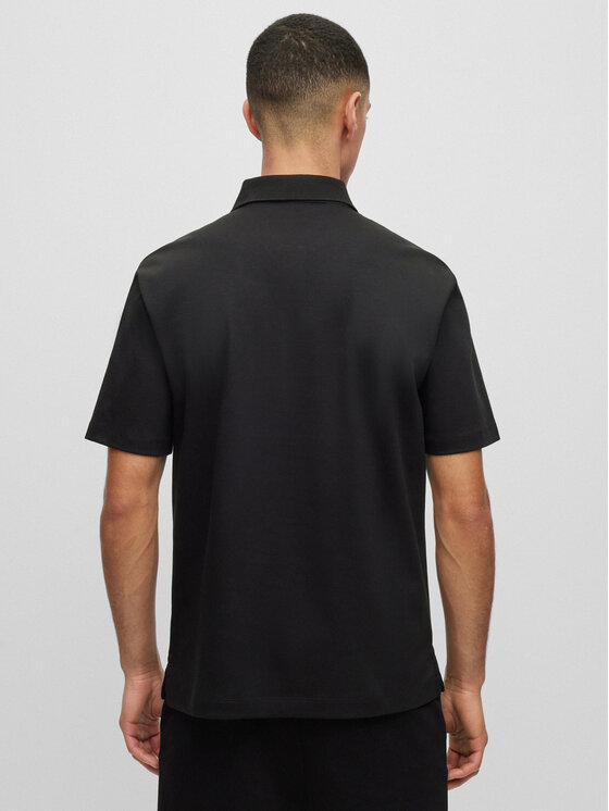 HUGO Hugo Тениска с яка и копчета Dagros 50493036 Черен Regular Fit