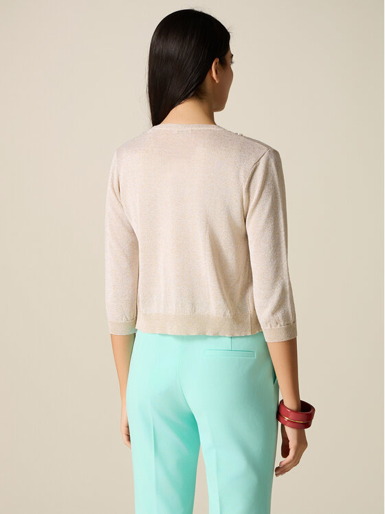 Oltre Oltre Sweter M529J005301N018 Złoty Cropp Fit