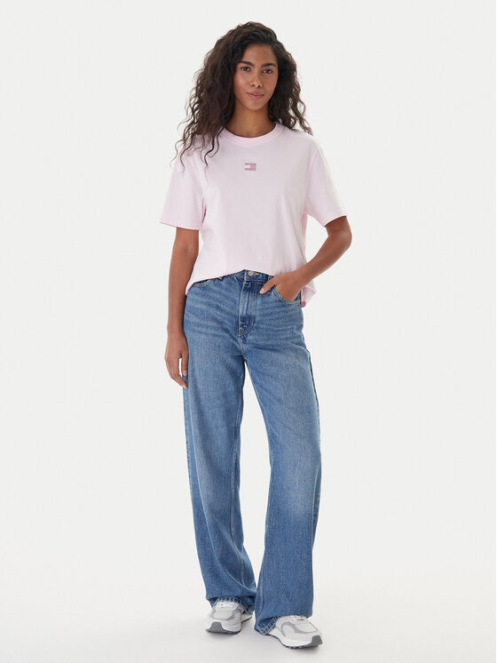 Tommy Jeans Tommy Jeans T-Shirt Badge DW0DW22202 Rosa Boxy Fit
