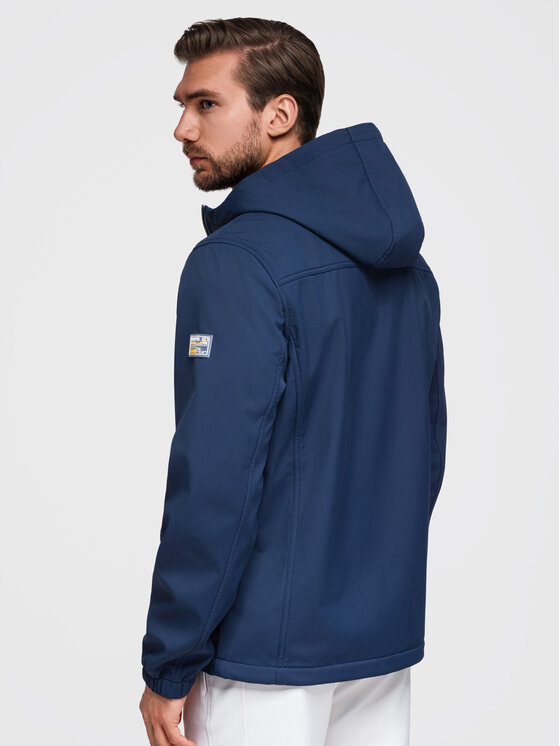 Ombre Ombre Kurtka przejściowa OM-JANP-0292 Granatowy Regular Fit