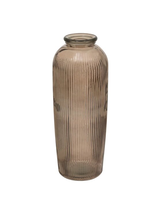 MIAhome MIAhome Wazon ze szkła z recyklingu ryflowany Luz 72 cm Brązowy