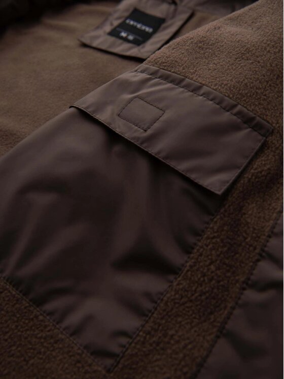 Ombre Ombre Kurtka przejściowa OM-JANP-0194 Beżowy Regular Fit
