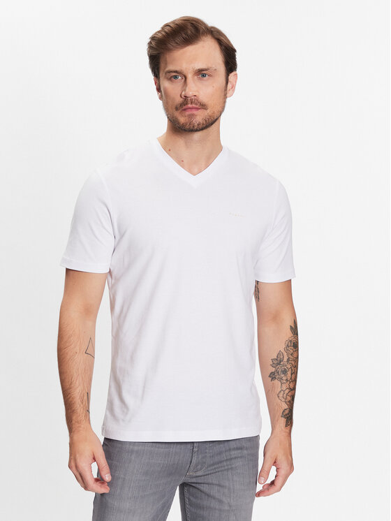 Bugatti Tričko 8450 35190 Biela Slim Fit