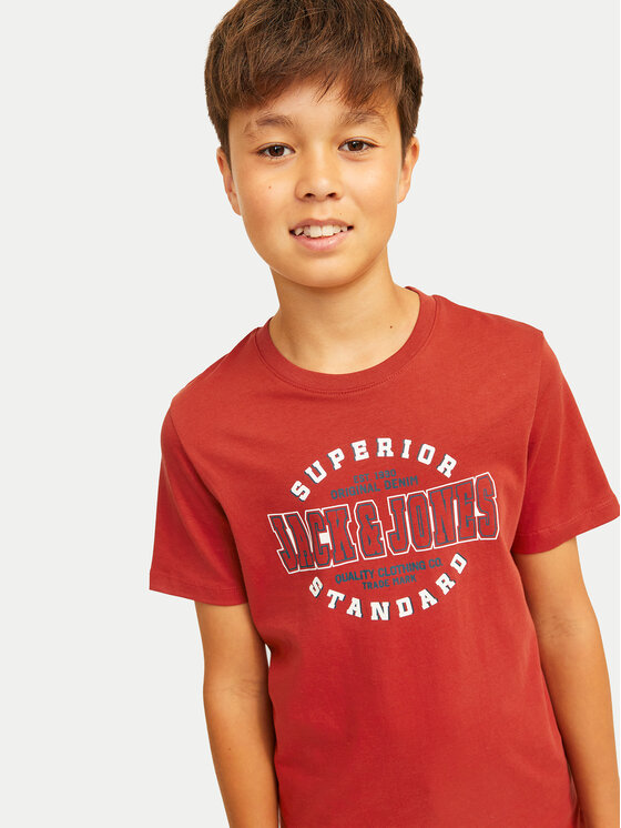 Jack & Jones Junior Jack & Jones Junior T-Shirt Logo 12258877 Czerwony Regular Fit