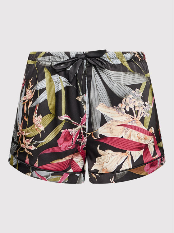 Esotiq Esotiq Piżama Wildflower 39806 Czarny Relaxed Fit