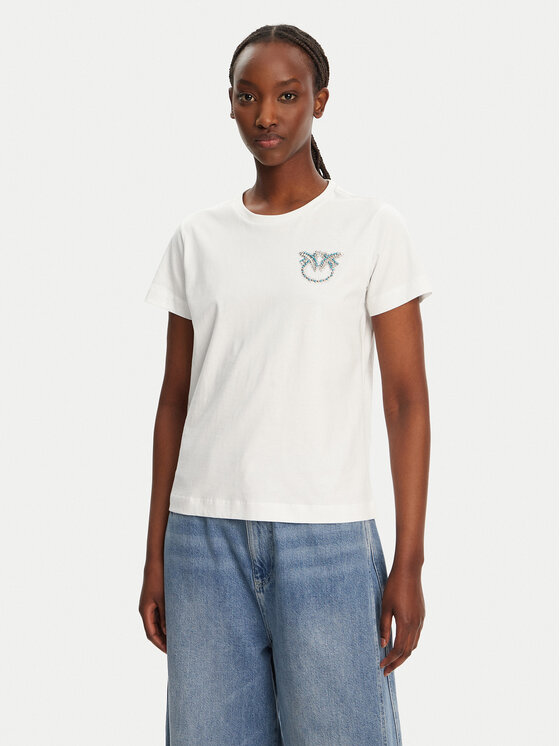 PINKO PINKO Tricou Nambrone 103320 A2G7 Alb Regular Fit