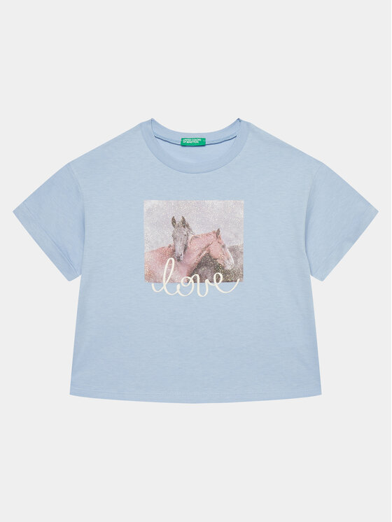 United Colors Of Benetton United Colors Of Benetton Тишърт 3I1XC10HS Син Regular Fit