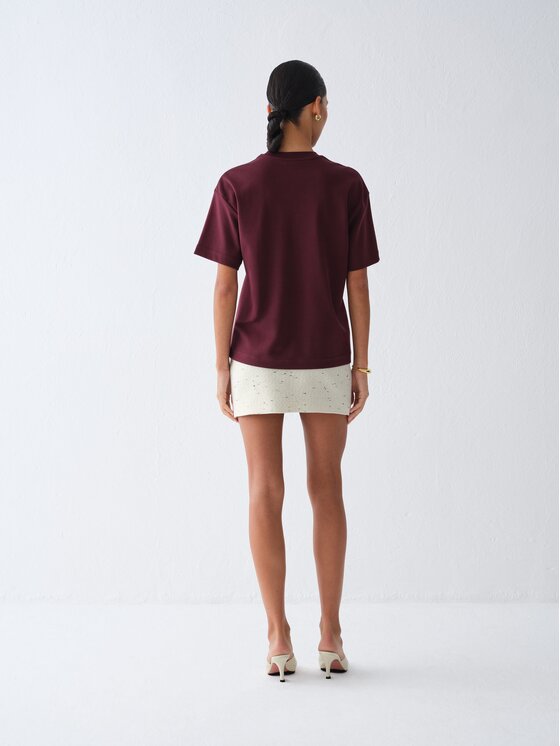 La Mania La Mania T-shirt COLDI Bordeaux Basic Fit