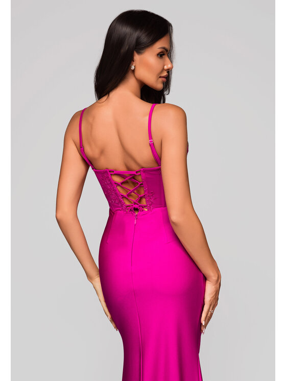 Ombre Ombre Sukienka wieczorowa LA-OM-DLR186 Fioletowy Regular Fit
