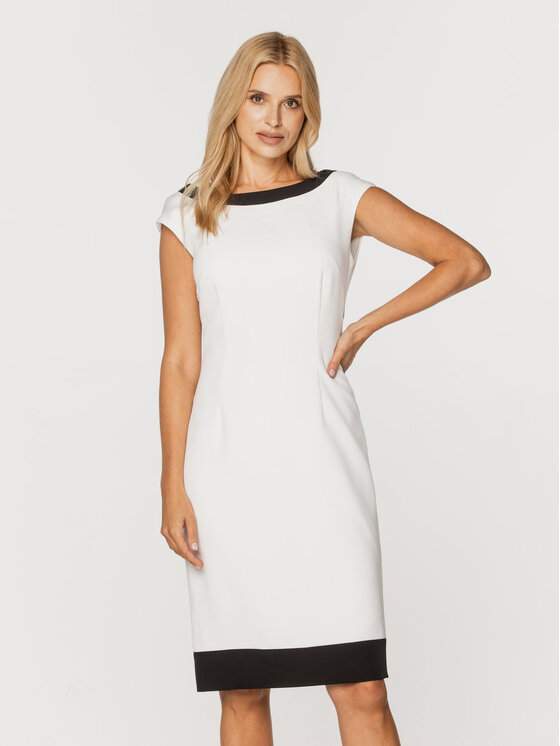 Willsoor Willsoor Sukienka koktajlowa 67725 Biały Anatomic Fit