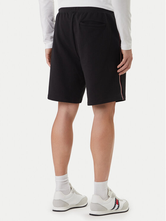 Tommy Hilfiger Tommy Hilfiger Sportovní kraťasy Global Stripe MW0MW42883 Černá Regular Fit