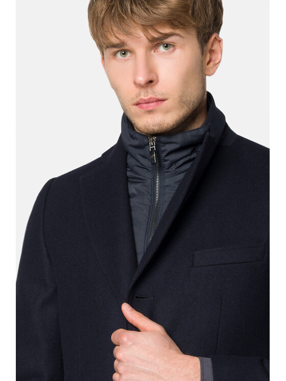 Lancerto Lancerto Płaszcz wełniany PC073223000005 Granatowy Regular Fit