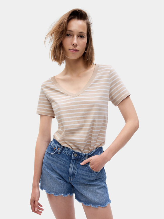 Gap T-krekls 740140-58 Bēšs Regular Fit