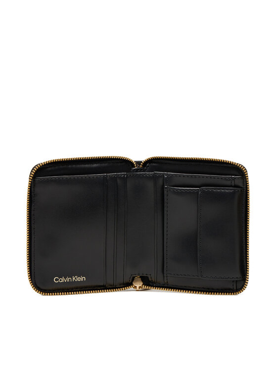 Calvin Klein Calvin Klein Малък дамски портфейл Emblem Aop Square Zip Around LV04F1089G Черен