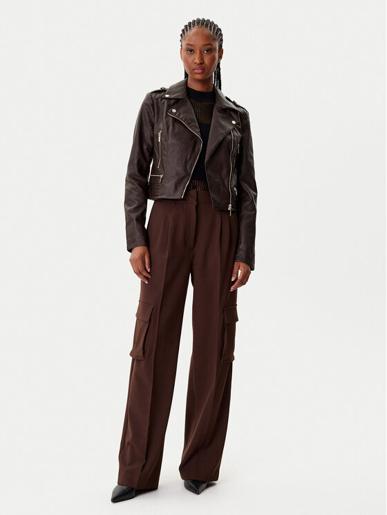 Morgan Morgan Tehisnahast jope 202-GRAMMO.N Pruun Regular Fit