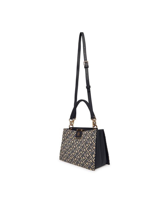 Tommy Hilfiger Tommy Hilfiger Táska Th Her Med Satchel Jacqu AW0AW18639 Sötétkék