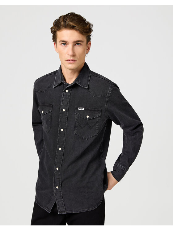 Wrangler Wrangler Koszula jeansowa WRANGLER 112362906 WESTERN SHIRT Czarny Regular Fit