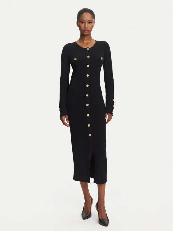 KARL LAGERFELD KARL LAGERFELD Kootud kleit A3W13038 Must Slim Fit