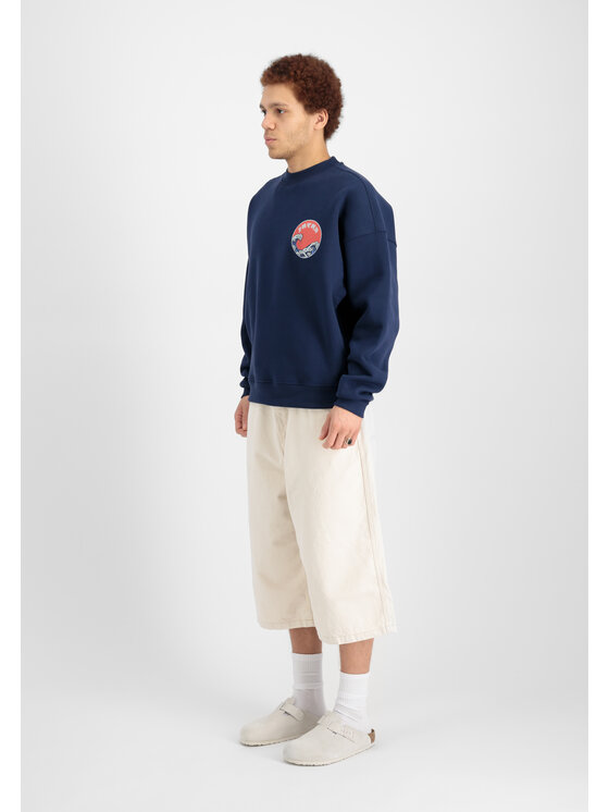 Alpha Industries Alpha Industries Bluza Japan Wave Warrior Sweatshirt Granatowy Relaxed Fit