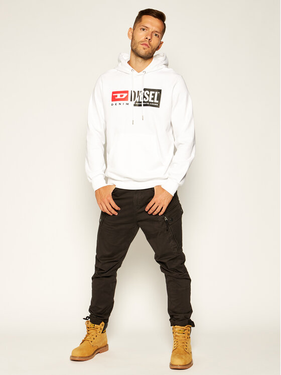 Diesel Diesel Суитшърт S-Girk-Hood-Cuty A00339 0IAJH Бял Regular Fit