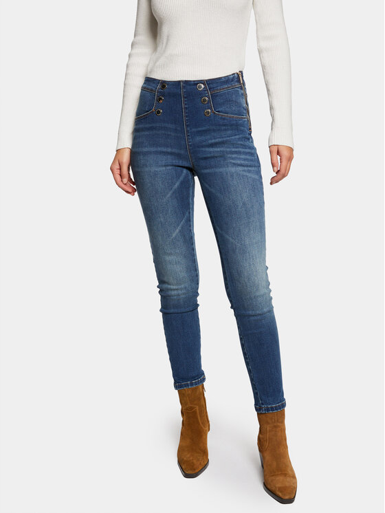 Morgan Džínsy 241-PERLA Modrá Skinny Fit