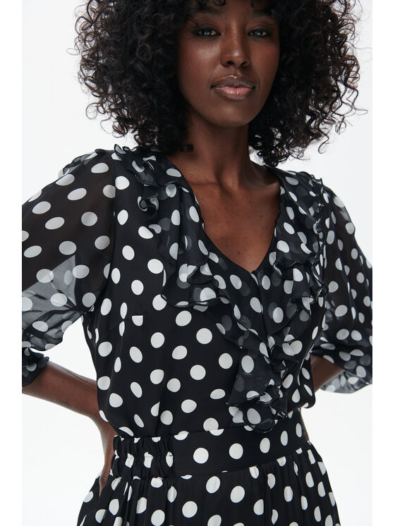 blue shadow blue shadow Bluzka Daisy Czarny Regular Fit