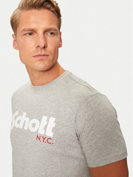SCHOTT N.Y.C. SCHOTT N.Y.C. T-shirt TSLOGO Siva Regular Fit