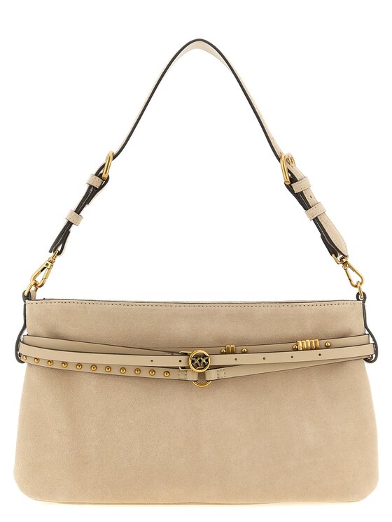 PINKO PINKO Torebka Beige Cowhide Shoulder Beżowy