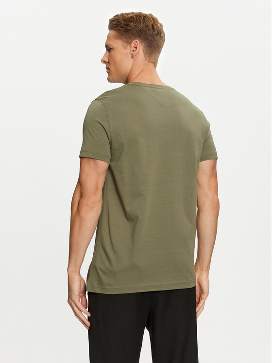 Tommy Hilfiger Tommy Hilfiger T-Shirt Logo MW0MW11797 Zelená Slim Fit