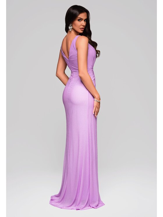 Ombre Ombre Sukienka koktajlowa LA-OM-DLR184 Fioletowy Regular Fit
