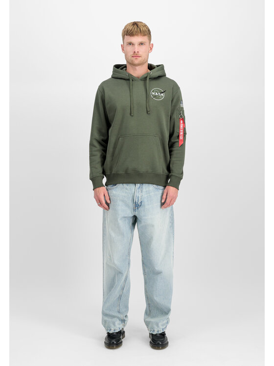 Alpha Industries Alpha Industries Mikina Space Shuttle Hoodie Zelená Regular Fit
