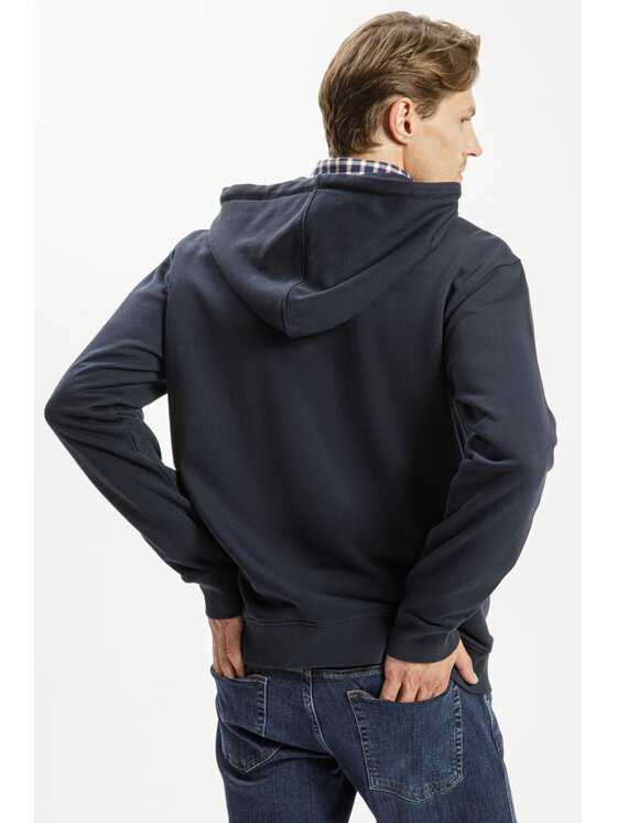 Cross Jeans Cross Jeans Bluza 25452-001 Granatowy Zipped Hoodie Fit