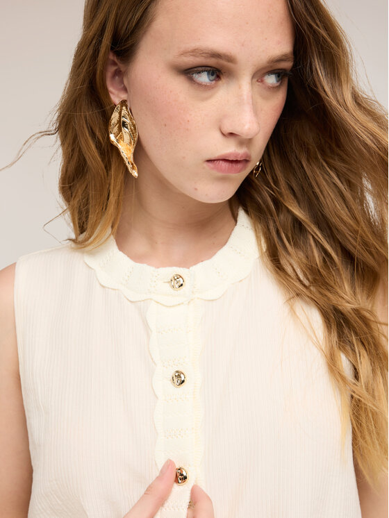 Motivi Motivi Top D056Q000563N011 Bianco Regular Fit