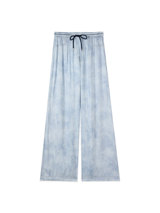 Oltre Oltre Pantaloni di tessuto P040J002695N034 Turchese Baggy Fit
