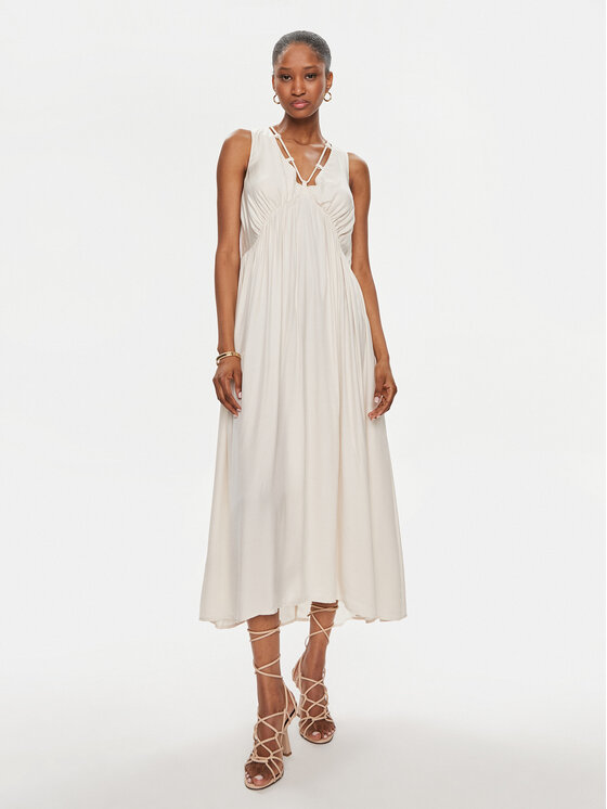 Pinko Každodenné šaty Nemesi Abito 103562 A1WU Écru Regular Fit