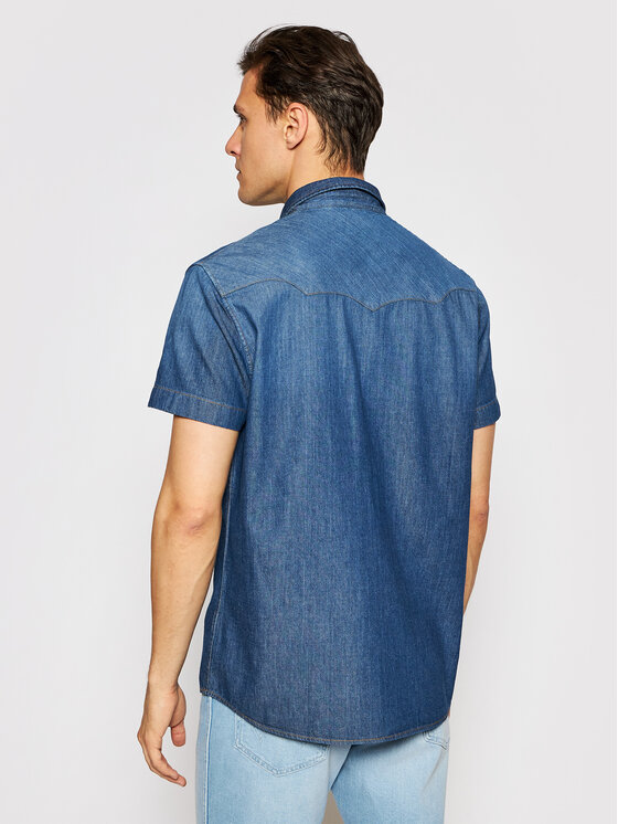 Wrangler Wrangler Koszula jeansowa Western W5J05K30P 112130147 Granatowy Regular Fit