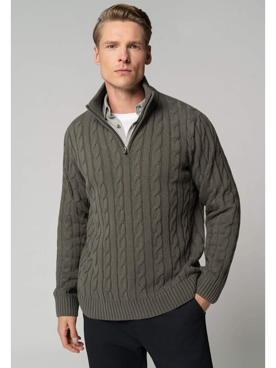 Volcano Volcano Sweter S-ZOOM Zielony Regular Fit