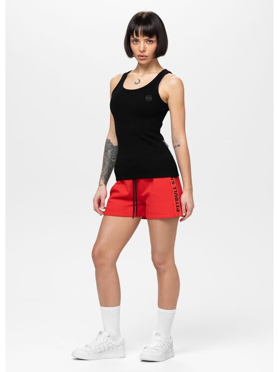 PITBULL PITBULL Szorty sportowe TAPE EXPLORY Czerwony Regular Fit