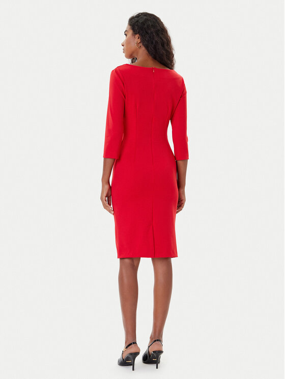 Rinascimento Rinascimento Kokteilinė suknelė CFC0126154003 Raudona Slim Fit
