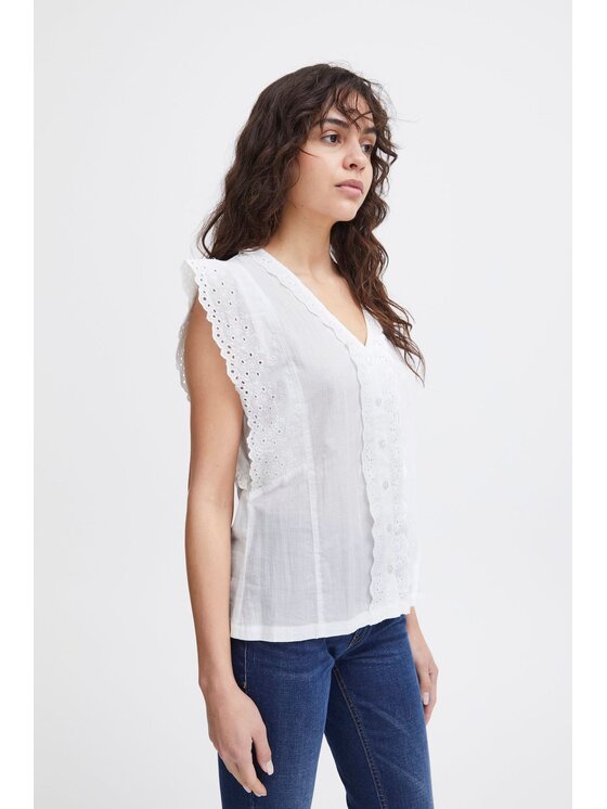 ICHI ICHI Camicia 20120848 Bianco Classic Fit