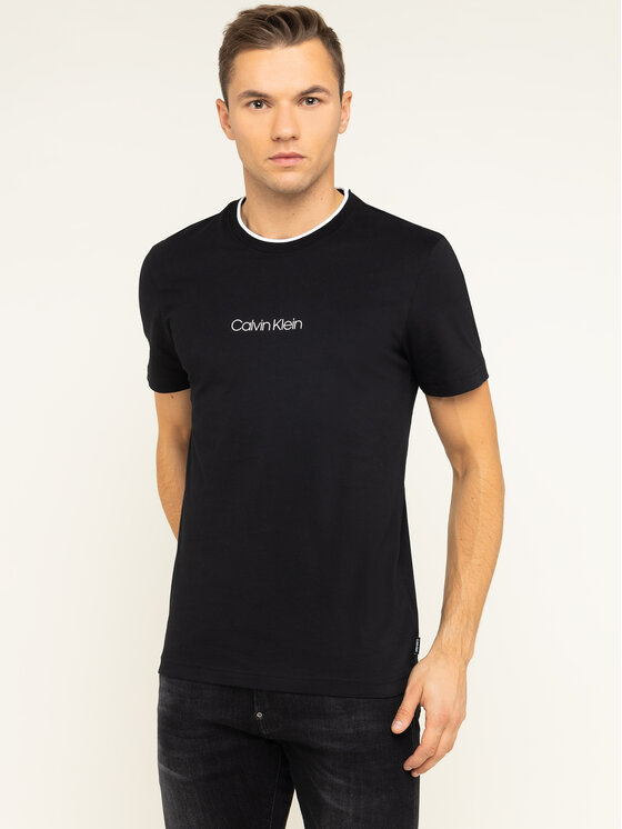 Calvin Klein Calvin Klein Tricou Carbon Brush Logo K10K104934 Negru Regular Fit