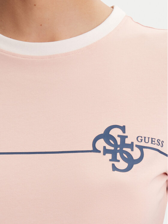 Guess Guess T-Shirt V5YI01 J1314 Różowy Regular Fit