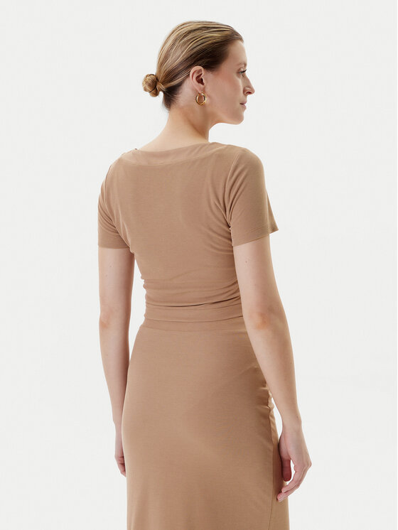 Guess Guess Majica W5YP14 KAQL2 Bež Regular Fit