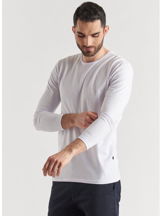 Pako Lorente Pako Lorente Longsleeve P000B-TL-006 Biały Slim Fit