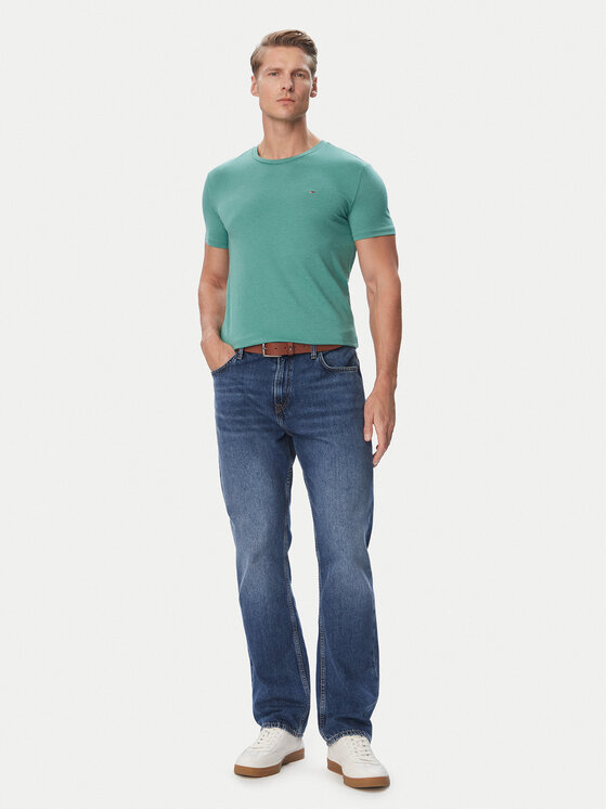 Tommy Jeans Tommy Jeans T-shirt DM0DM20363 Zelena Slim Fit