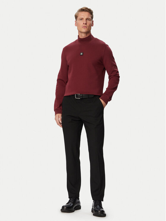 HUGO HUGO Majica z dolgimi rokavi Derytur 50567967 Bordo rdeča Regular Fit