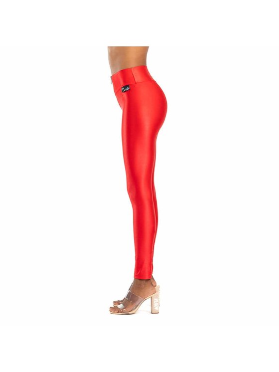 LaBellaMafia LaBellaMafia Legginsy LABELLAMAFIA LEGGING 2013-2015 RED Czerwony Regular Fit